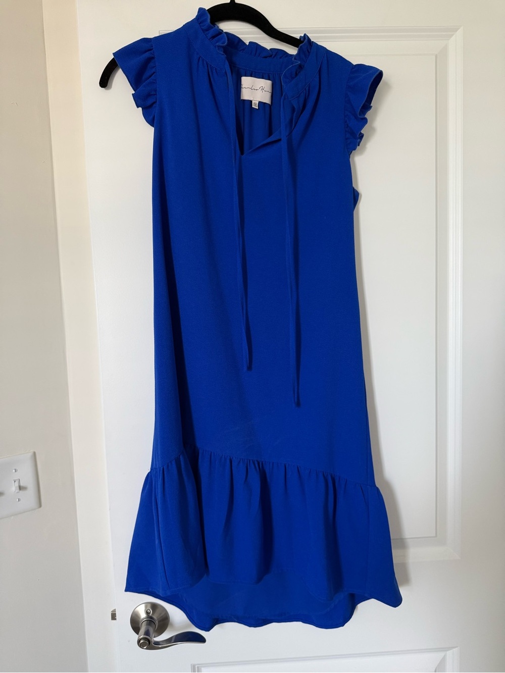 Charles Henry Royal Blue Ruffle-Hem Dress